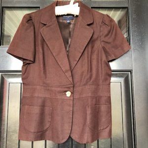 Banana Republic Factory Outlet short sleeve brown blazer, vintage, size 10